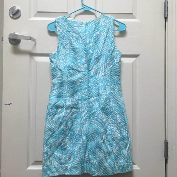 Lilly Pulitzer Turquoise Shift Dress sz 4 - Picture 2 of 4